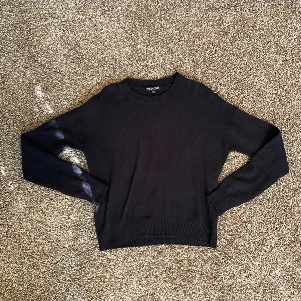 Mind Code Black Crew Neck Sweater
